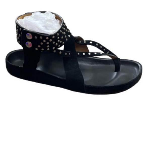 ISABEL MARANT ELLEN LEATHER STUDDED SANDALS SIZE 40 - Picture 1 of 12